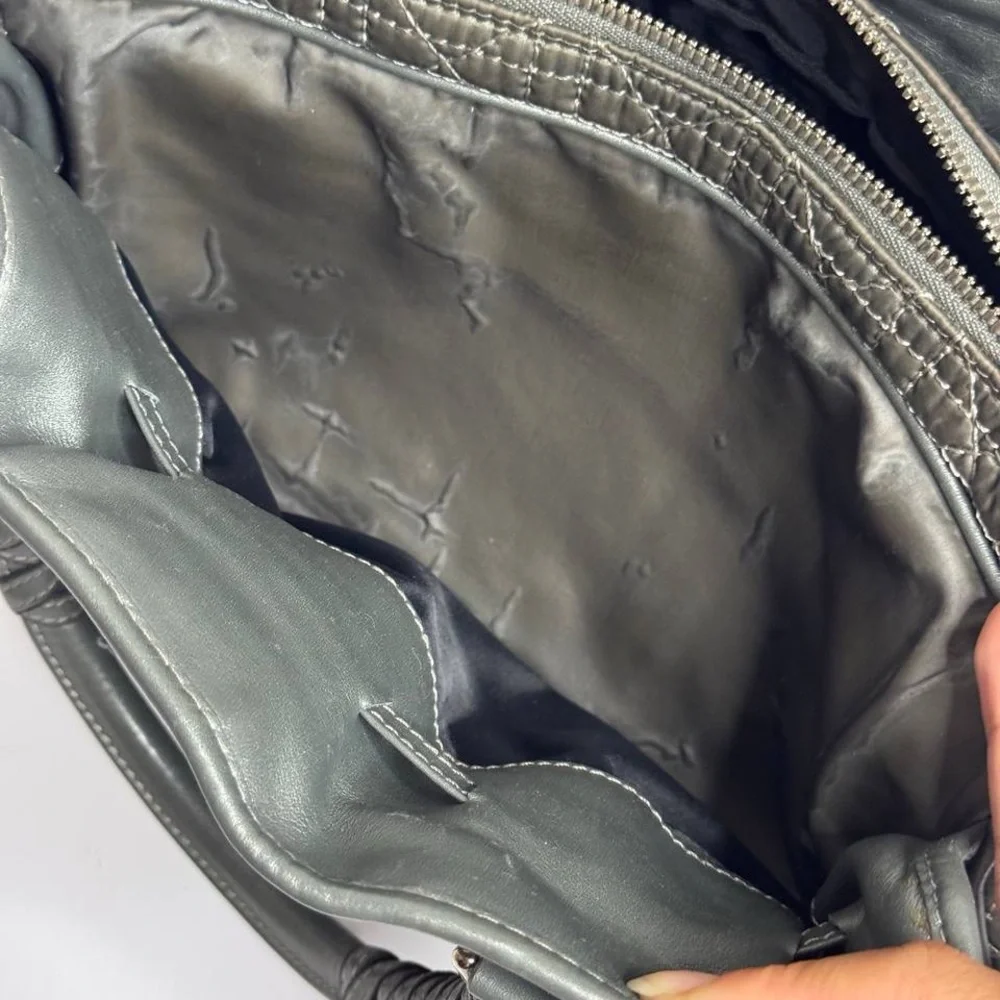 Christian Dior Vintage Iconic Cannage Lady Boston Bag in Metallic Grey - Picture 11 of 16